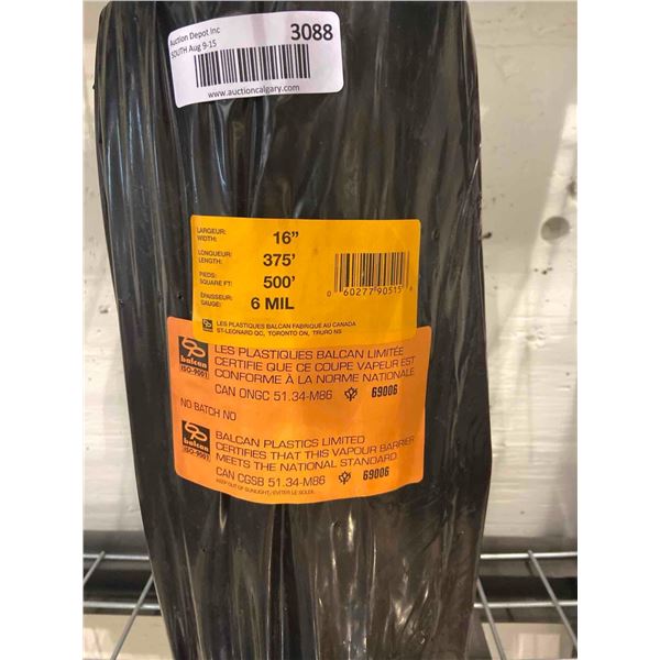 Balcan Poly Vapour Barrier 16" W x 375' L x 6 mil Gauge 500 sq/ft