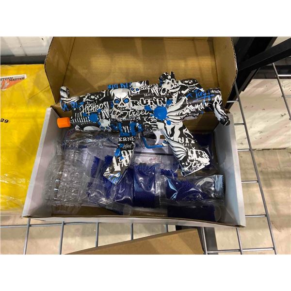 Blue, White and Black Gel Blaster Gun