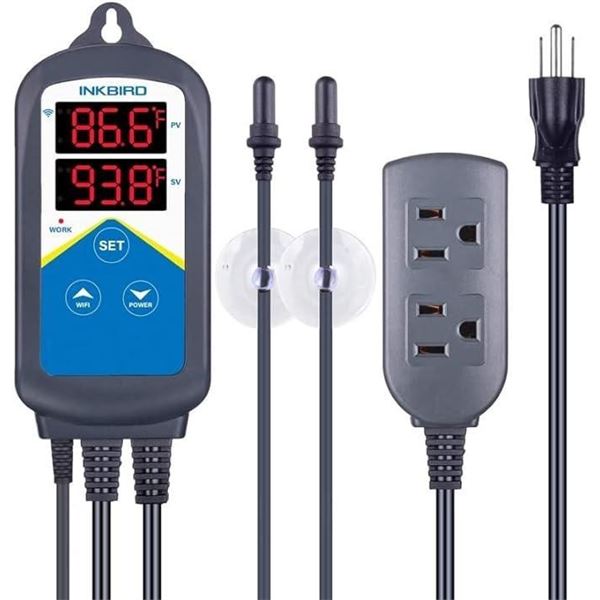 Inkbird ITC-306A WiFi Aquarium Temperature Controller 1100W Double Sockets for Fish Tank Terrarium w