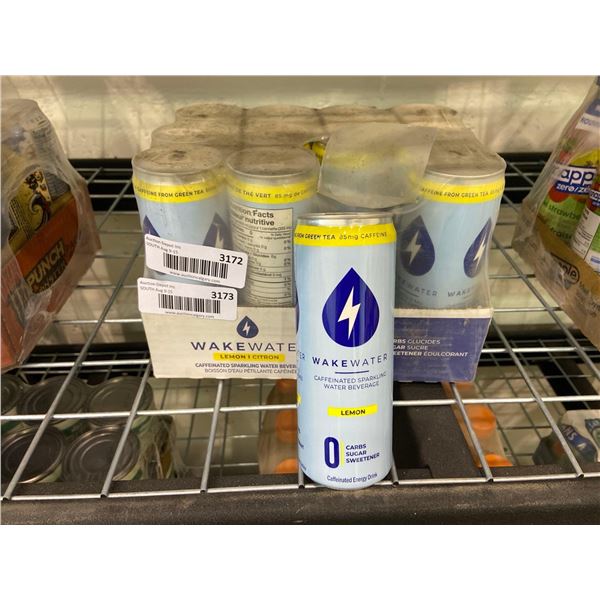 Wake Water Caffeinated Sparkling Beverages Lemon 12 x 355ml