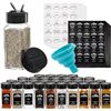 Image 1 : Tebery 30 Pack Glass Spice Jars Square Glass Bottles with Black Caps, 4oz Empty Spice Containers Sha