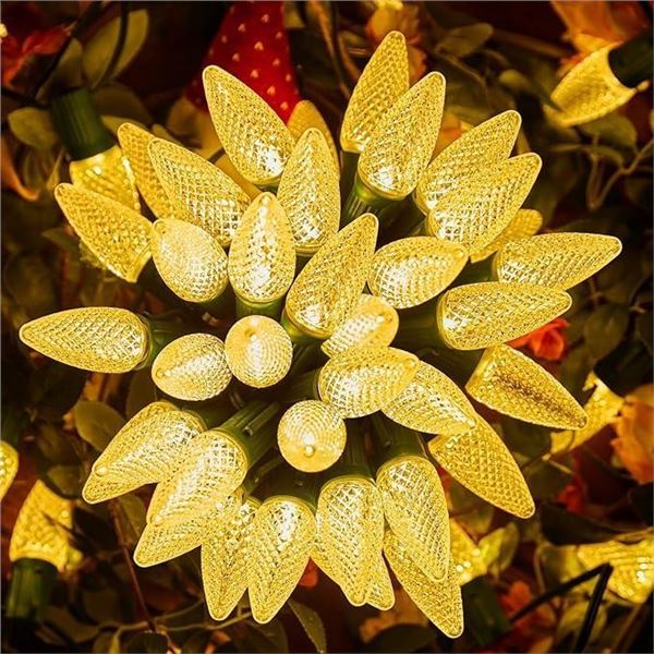 Brightown C9 Christmas String Lights, Commercia Led Outdoor Christmas Lights with 100 Strawberry C9 