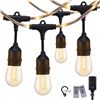 Image 1 : S14 Outdoor String Lights - 48FT 15 LED Outdoor Lights with Remote, Rope Covered, Patio Lights with 