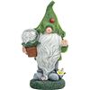 Image 1 : Solar Garden Gnome Statue, Large Outdoor gnome Decorations, Funny Garden Sculptures & Statues Figuri