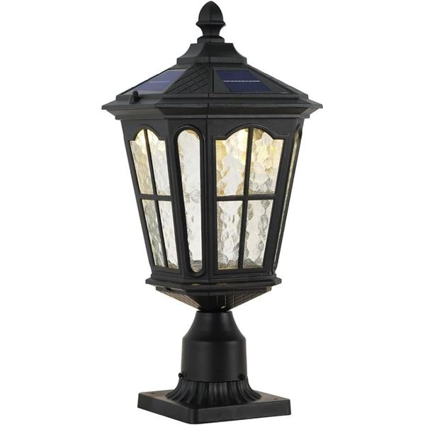 GYDZ Outdoor Solar Lamp Post Light With 3-Inch Pier Mount Base, Solar Post Lights Outdoor Classic Di