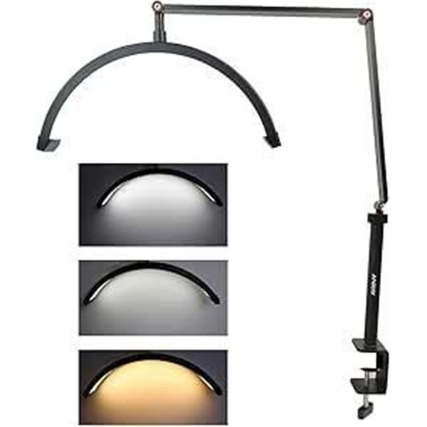 Andoer HD-M3X Desktop LED Video Light Half-Moon Shaped Fill Light 3000K-6000K Dimmable with C-Clamp 