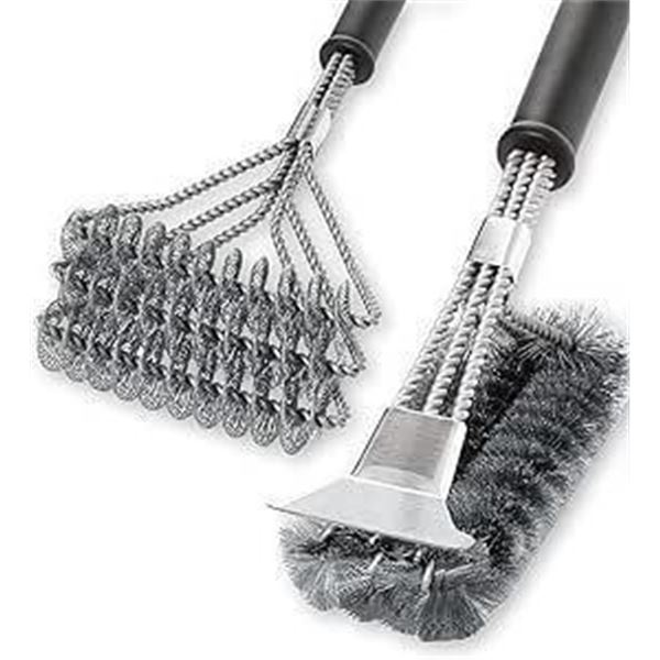 2 Pack BBQ Grill Brush, 18 inch bbq accessories, BBQ Cleaning Brush Safe Bristle Free BBQ Brush,100%