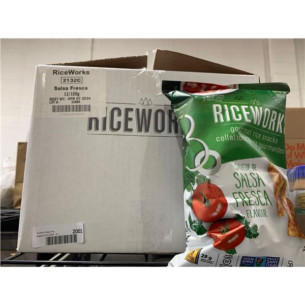 CASE LOT- Rice Works Salsa Fresca Gourmet Rice Snacks 12 x 155g
