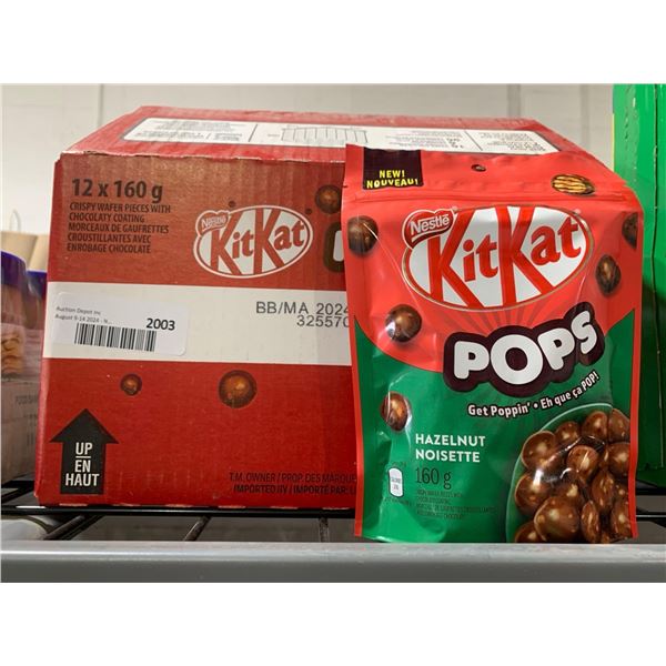 CASE LOT- Nestle KitKat Chocolate Wafer Hazelnut Pops 12 x 160g