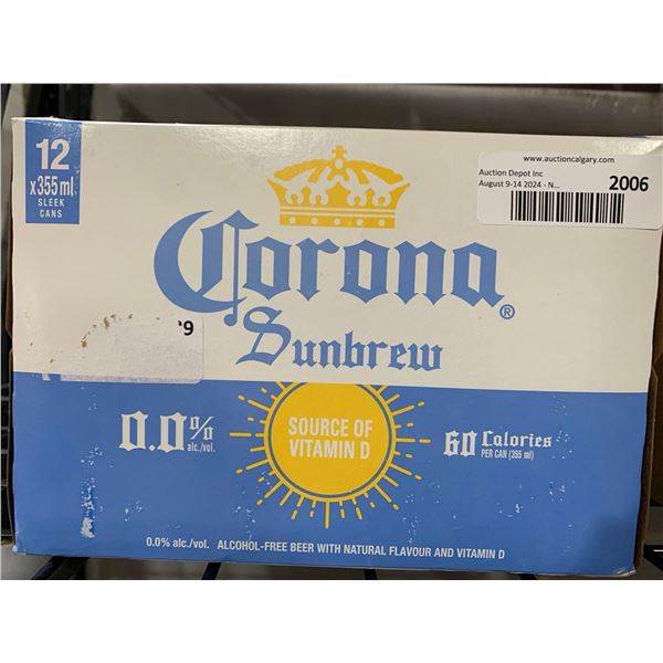 CASE LOT- Corona Sunbrew Naturally Flavoured 0% Alcoholic Beer 12 x 355ml