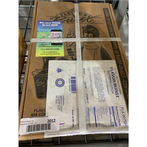 CASE LOT- Flavor Burst Butterscotch Flavoured Syrup Concentrate 1 Gallon (3.785 L)