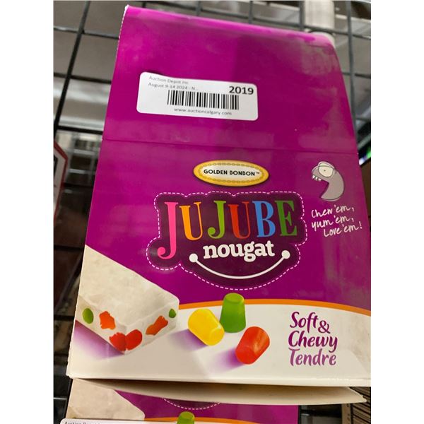 CASE LOT- Golden BonBon Soft & Chewy JuJube Nougat Bars 18 Bars