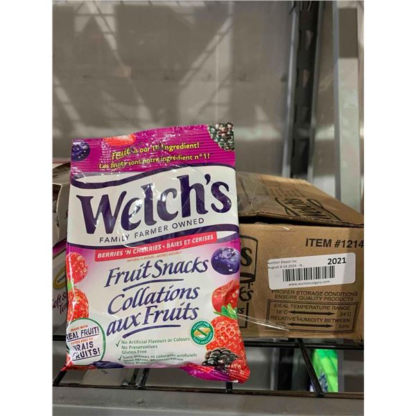 CASE LOT- Welch's Real Fruit Berries 'n Cherries Fruit Snacks 12 x 140g