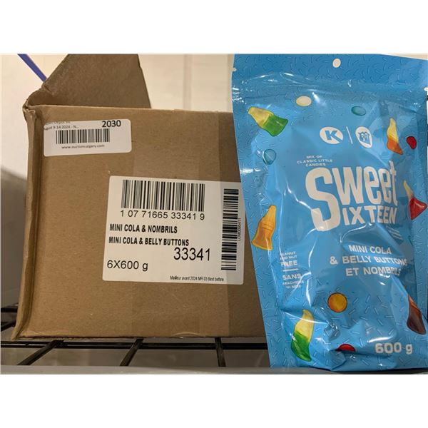 CASE LOT- Sweet Sixteen Mini Cola & Button Gummy Candies 6 x 600g