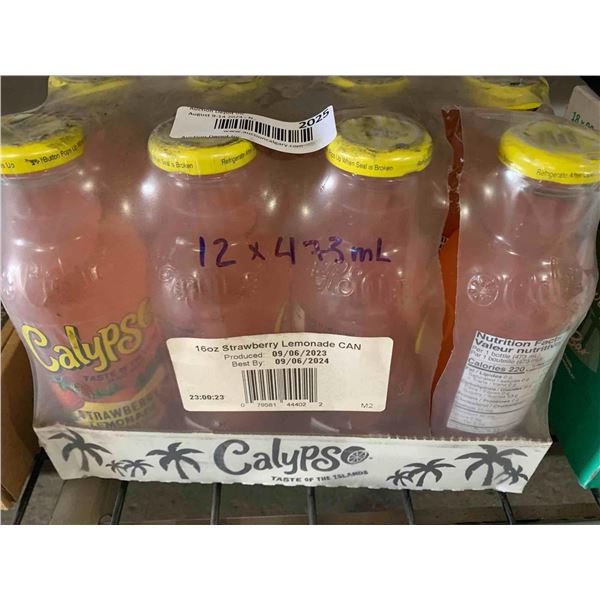 CASE LOT- Calypso Strawberry Lemonade Beverage 12 x 473ml