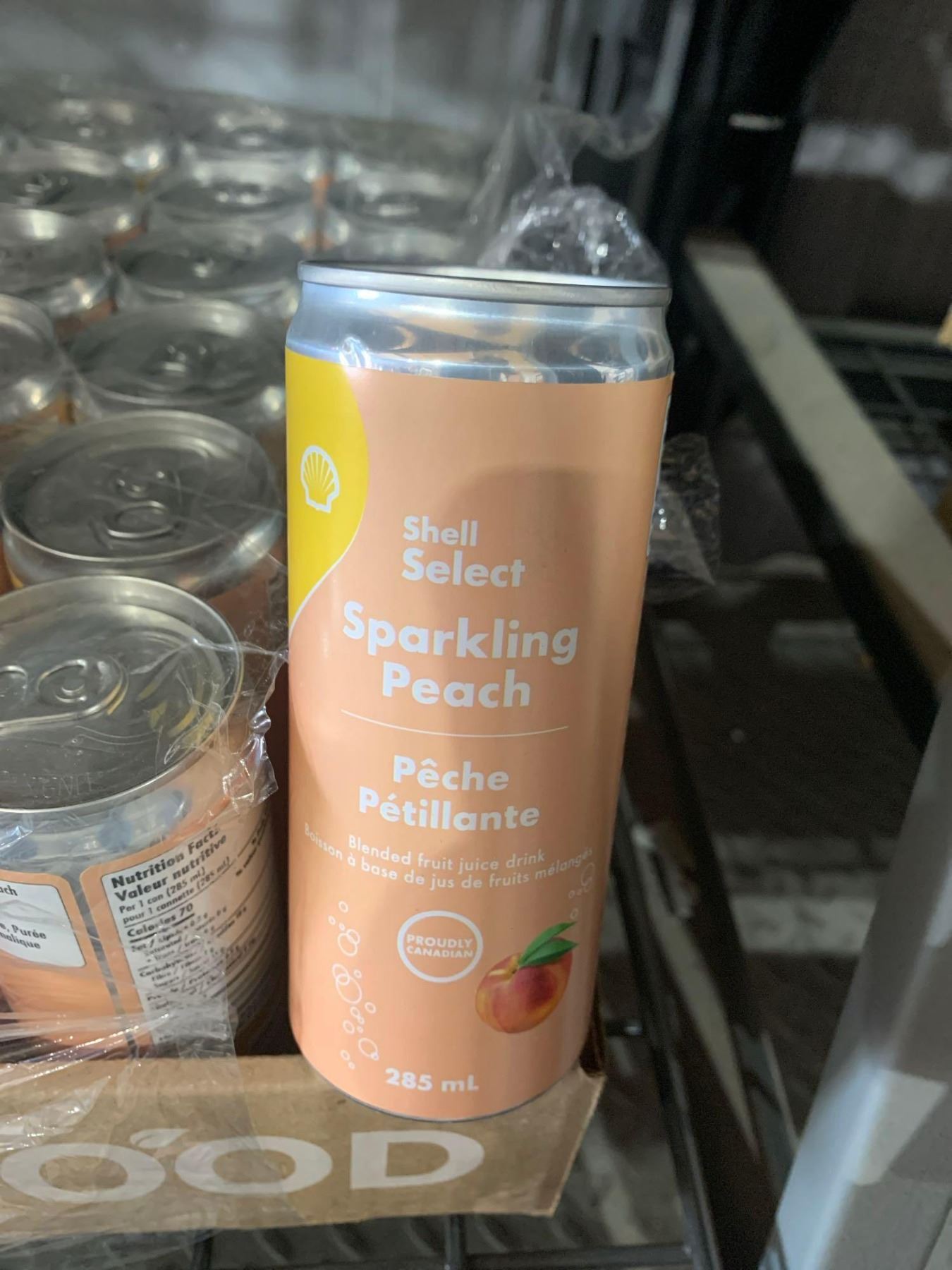 Shell Drinks CASE LOT- Shell Select Sparkling Peach Blended Fruit Juice Drink 24 x 285ml