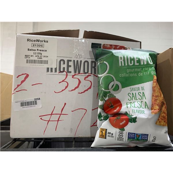 CASE LOT- Rice Works Salsa Fresca Gourmet Rice Snacks 12 x 155g