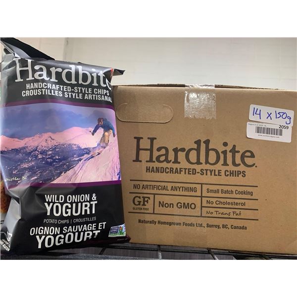 CASE LOT- Hardbite Handcrafted-Style Chips Wild Onion & Yogurt Potato Chips 14 x 150g