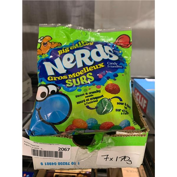 CASE LOT- Sour Big Chewy Rainbow Nerds Candies 7 x 170g