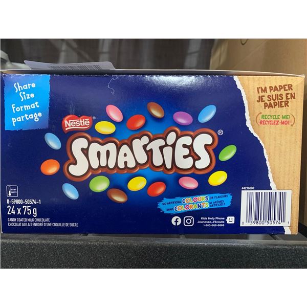 CASE LOT- Nestle Chocolate Smarties Share Packs 24 x 75g