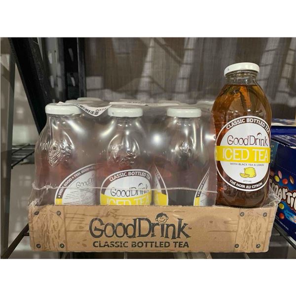 CASE LOT- GoodDrink Iced Tea w/ Black Tea & Lemon Infused 12 x 473ml