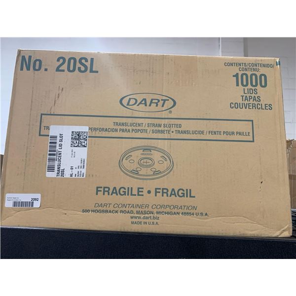 CASE LOT- DART Translucent/ Straw Slotted Drink Lids 1000ct