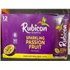 Image 1 : CASE LOT- Rubicon Sparkling Passion Fruit Beverage 12 x 355ml