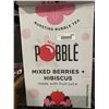 Image 2 : CASE LOT- Inotea Pobble Popping Boba Bubble Tea, Mixed Berries & Hibiscus w/ Real Fruit Juice 24 x 4