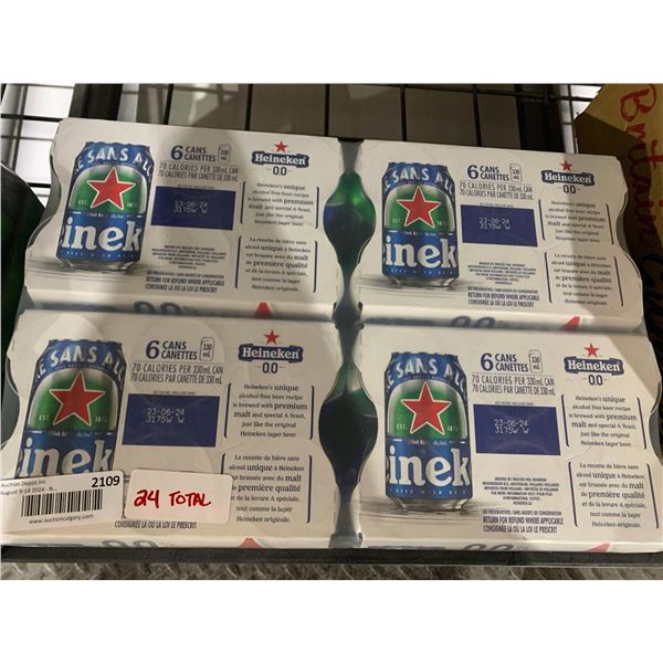 CASE LOT- Heineken 0.0% Alcoholic Beer 4x(6x 330ml)
