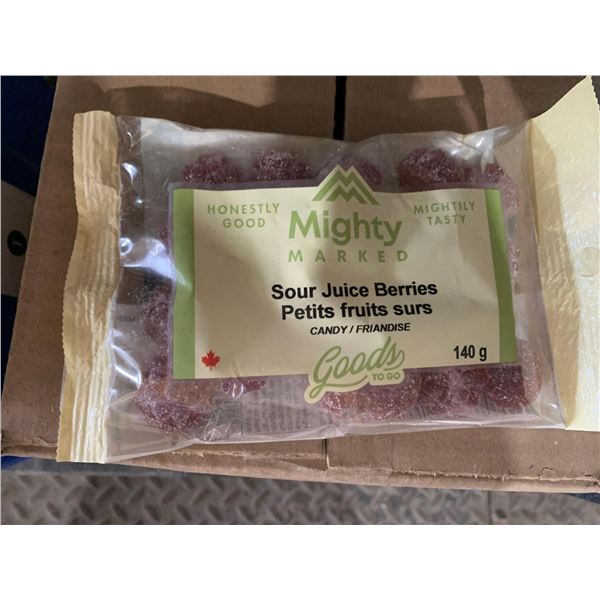CASE LOT- Mighty Marked Sour Juice Berries Candy 20 x 140g