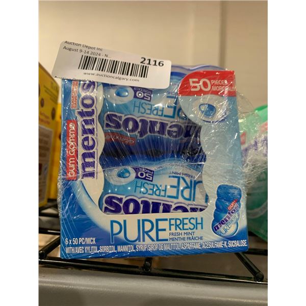 CASE LOT- Mentos Pure Fresh Sugar Free Fresh Mint Gum 6x50pcs