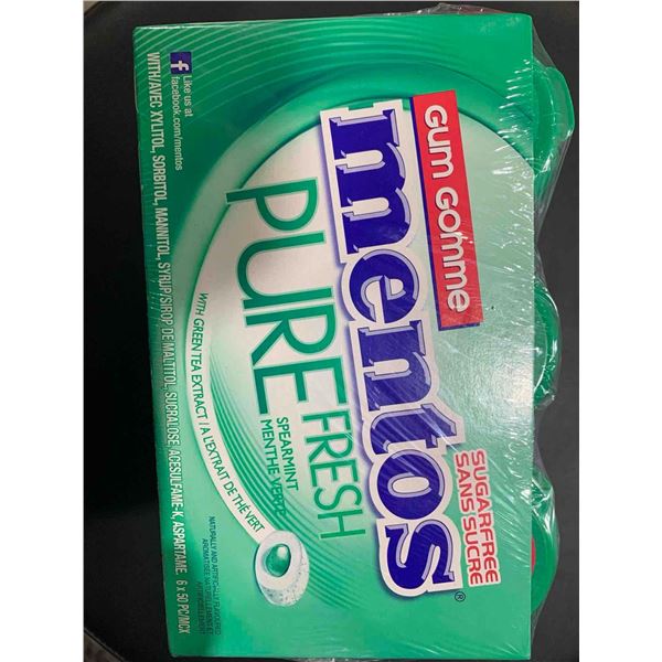 CASE LOT- Mentos Pure Fresh Sugar Free Spearmint Gum 6 x 50pcs