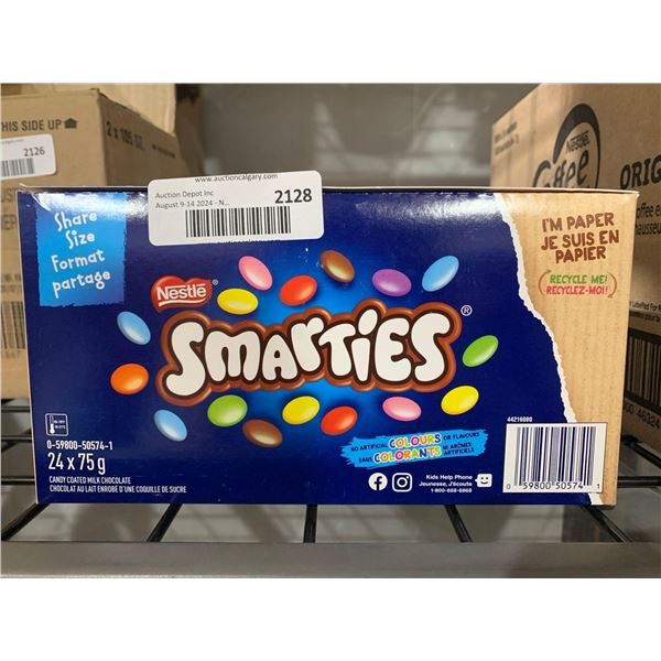 CASE LOT- Nestle Chocolate Smarties Share Packs 24 x 75g