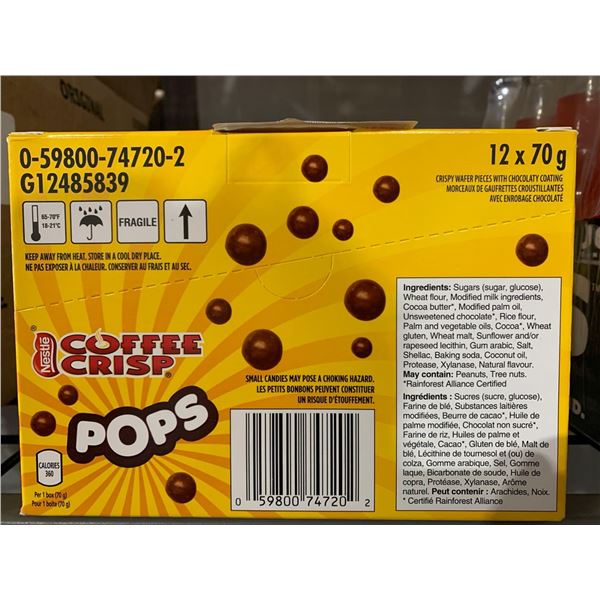 CASE LOT- Nestle Coffee Crisp Pops 12 x 70g