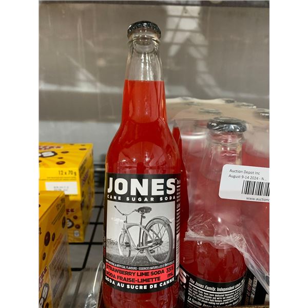 CASE LOT- Jones Cane Sugar Strawberry Lime Soda 12 x 355ml