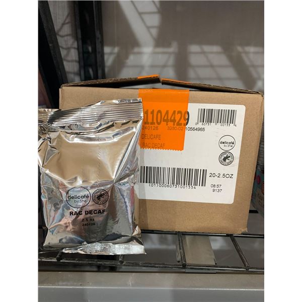 CASE LOT- Shell Delicafe RAC Decafe Coffee Grounds 20 x 2.5oz