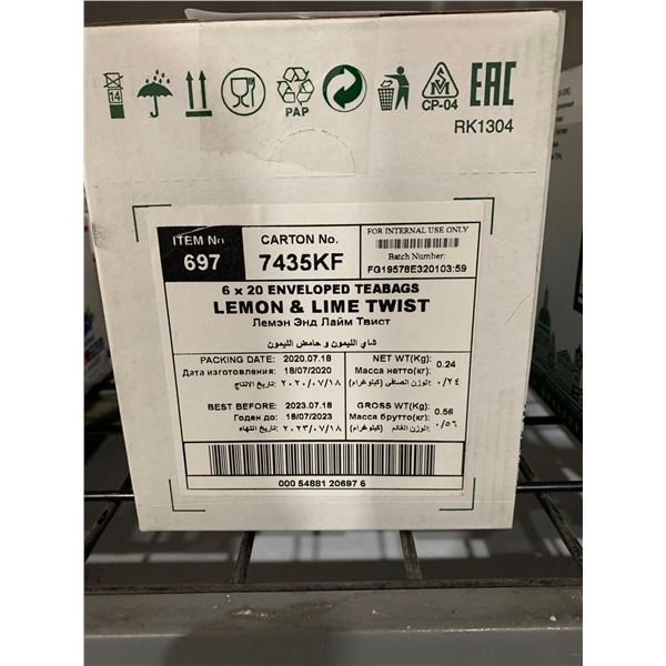 CASE LOT- Ahmad Tea London Lemon & Lime Twist 6 x 30 Teabags