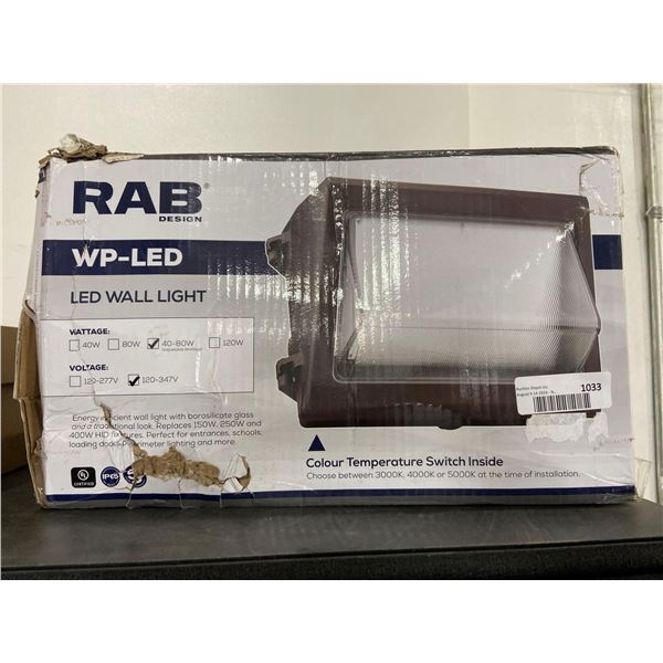 RAB WP-LED Wall Light 40-80W 120-347V