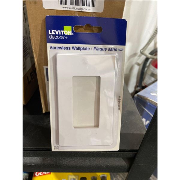 Leviton Decora+ Screwless  Wallplate White x's 20