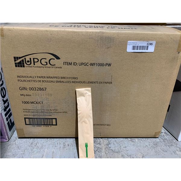 UPGC Individually Paper Wrapped Birch Forks 1000 Count