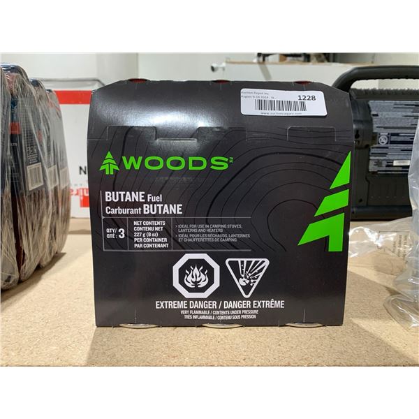 Woods Butane Fuel 3 Cans x 227g