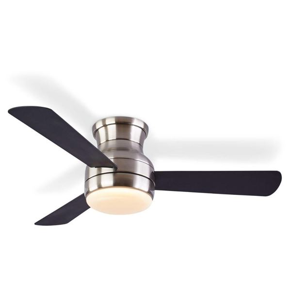 NOMA Hayden 3-Reversible Blade 6-Speed Ceiling Fan with Dimmable LED & Remote, 44-in, Brushed Nickel