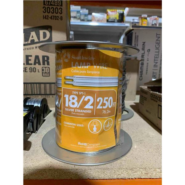 Southwire Lamp Wire 18/2 Silver Stranded 250'