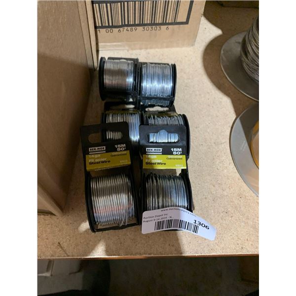 Lot of 6 x50' Ben-Mor 14ga Fil acier Steel Wire