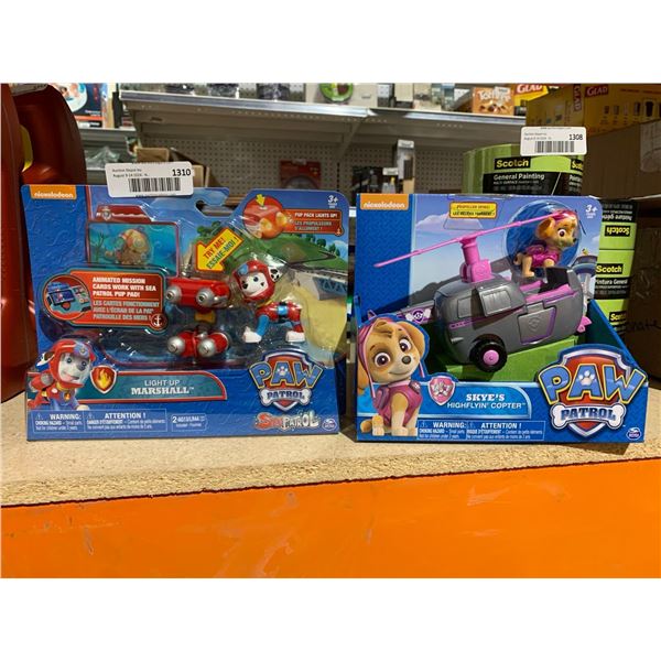 Lot of 2 Paw Patrol Play Sets - Skye & Marshall