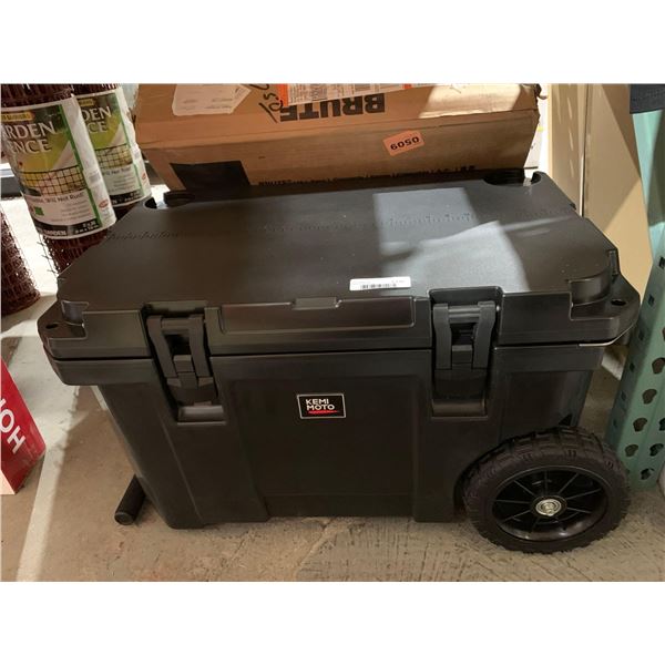 KEMIMOTO 45Qt Hard Chest Wheeled Cooler Insulated Portable Ice Chest Storage Box