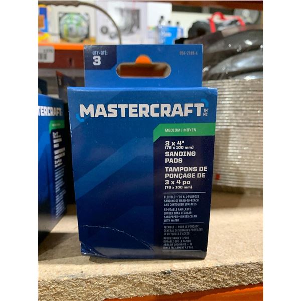 Mastercraft Medium 3x4" Sanding Pads 10x3 count packs