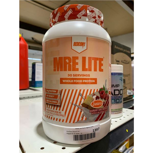 RedCon1 MRE Lite Whole Food Protein Drink Mix 1.85lbs Raspberry Swirl Cheesecake
