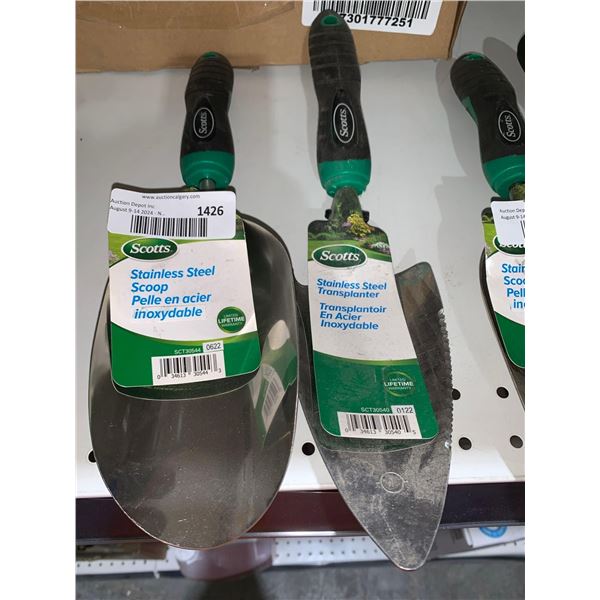 Scotts Stainless Steel Scoop & Transplanter Garden Tools
