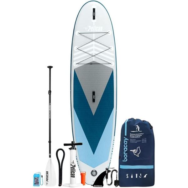 Pelican - Boracay Premium Inflatable Stand Up Paddle Board - 3 Pieces SUP Paddle - Accessories, Leas
